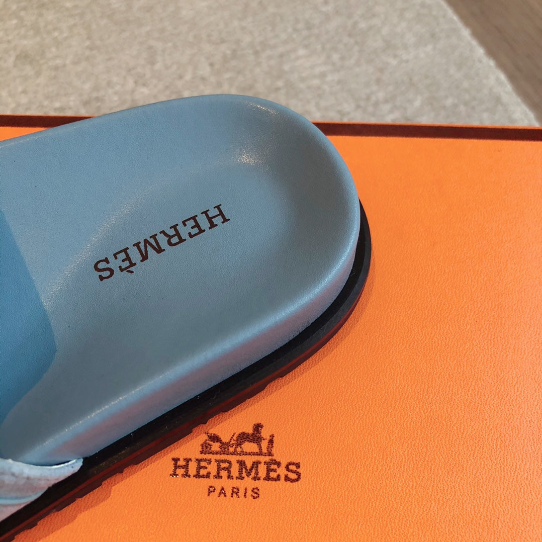 HERMES EMPIRE SANDAL SKY SUEDE