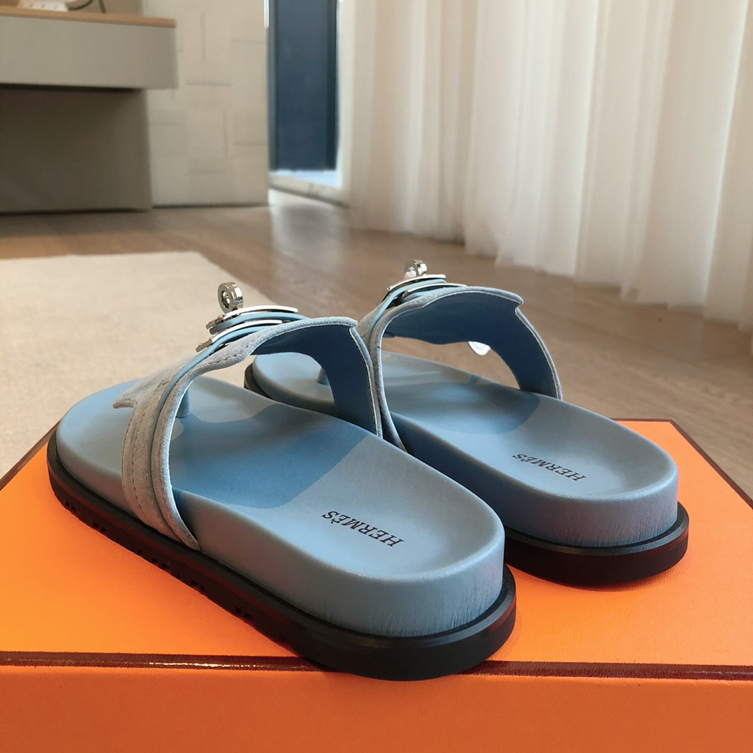 HERMES EMPIRE SANDAL SKY SUEDE