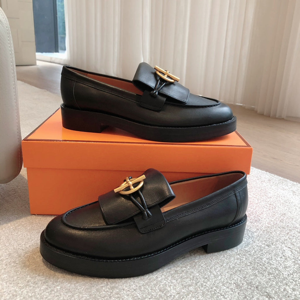 HERMES IMPACT LOAFER 25 BLACK CALFSKIN