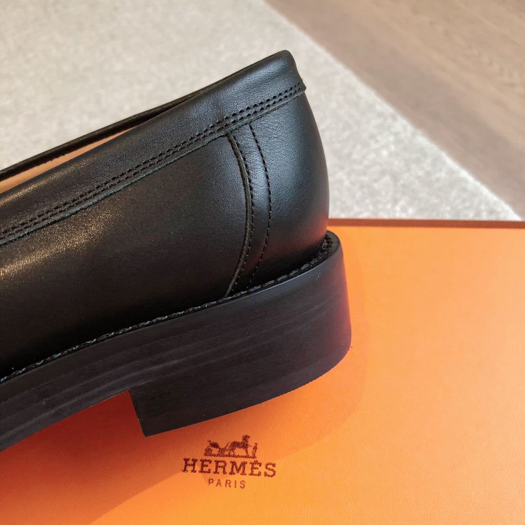 HERMES IMPACT LOAFER 25 BLACK CALFSKIN