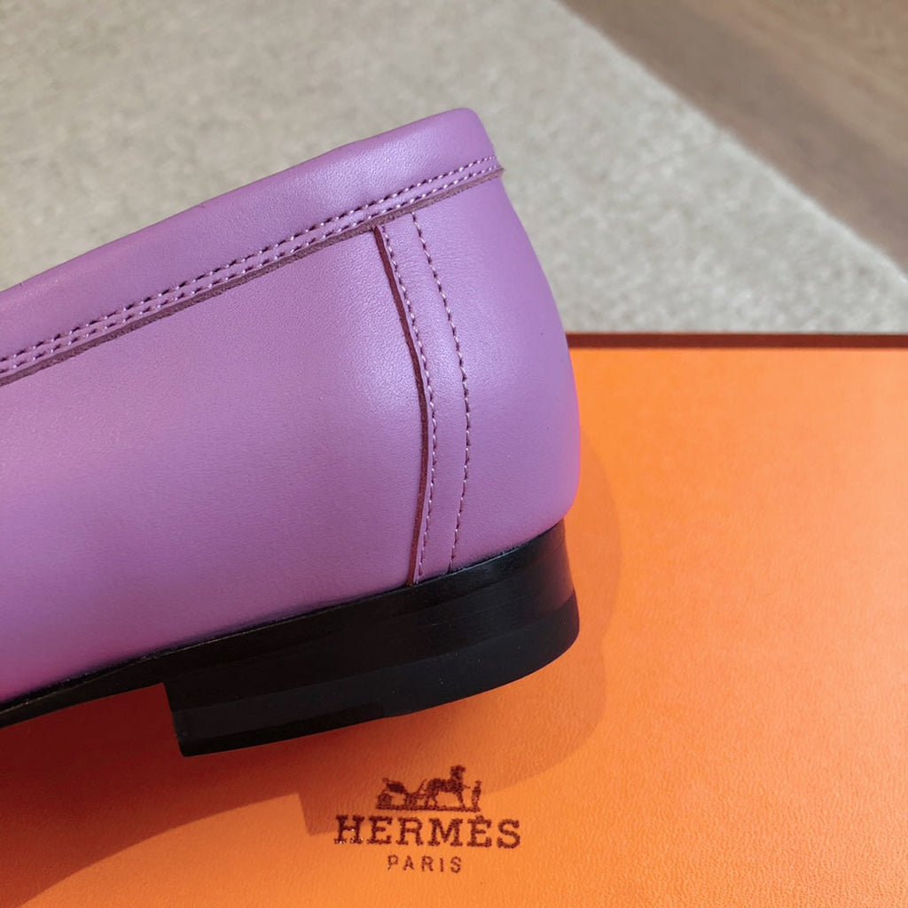 HERMES PARIS LOAFER LILAC CALFSKIN