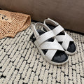 HERMES ELECTRIC SANDAL BLACK MIX CREAMY WHITE CALFSKIN
