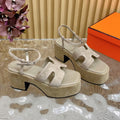 HERMES JAM 30 SANDAL IN TORTILLA BROWN VELVET