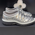 CHANEL SNEAKERS WITH THREE STRAPS IN SILVER CALFSKIN