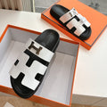 HERMES CHYPRE SANDAL IN WHITE CALFSKIN