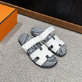 HERMES CHYPRE SANDAL WHITE CALFSKIN UNIQUE
