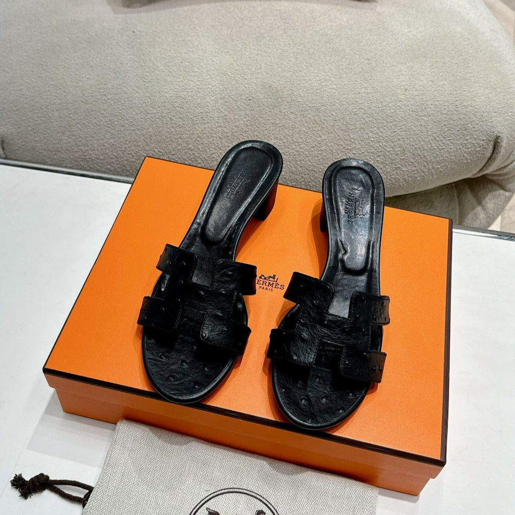 HERMES 0ASIS SANDAL BLACK CALFSKIN SPECIAL