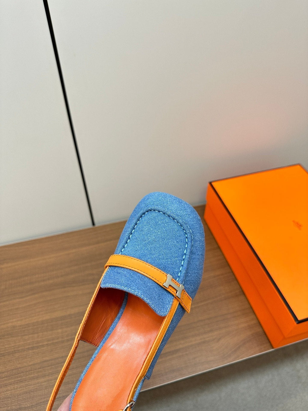 HERMES Infinie 50 pump azure blue