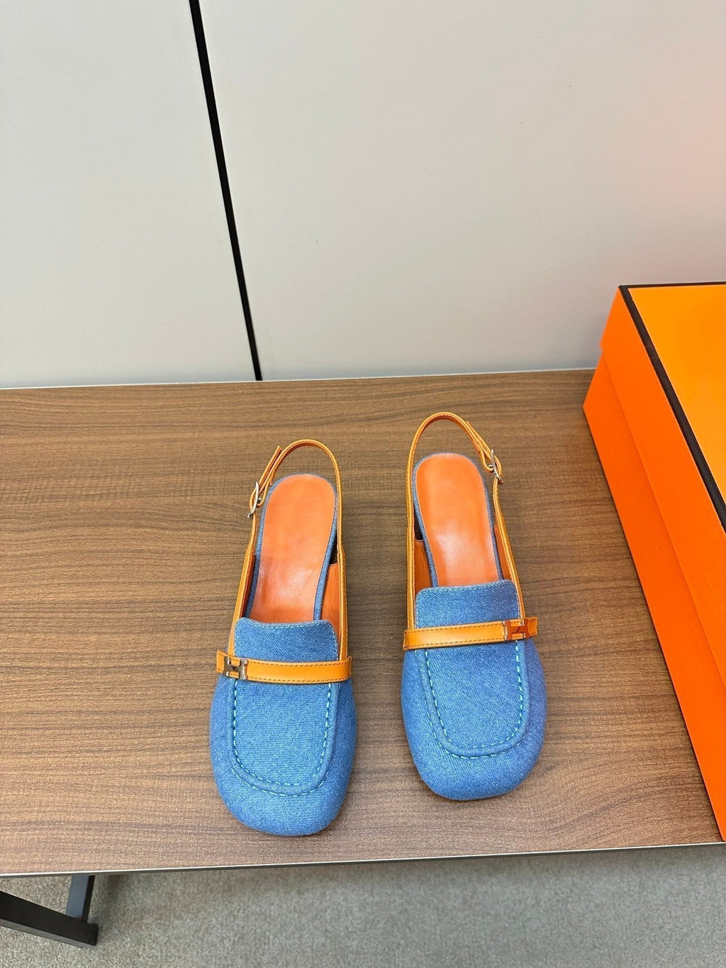 HERMES Infinie 50 pump azure blue
