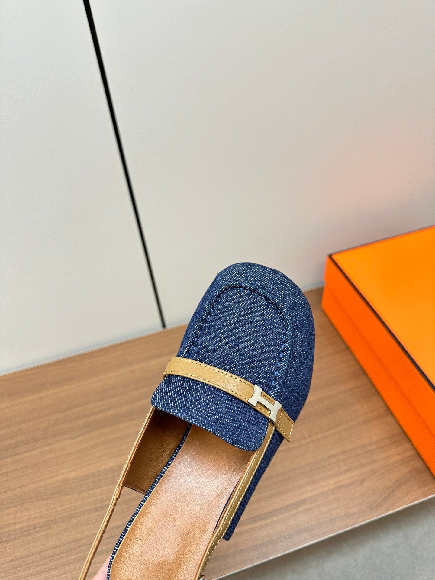 HERMES Infinie 50 pump navy
