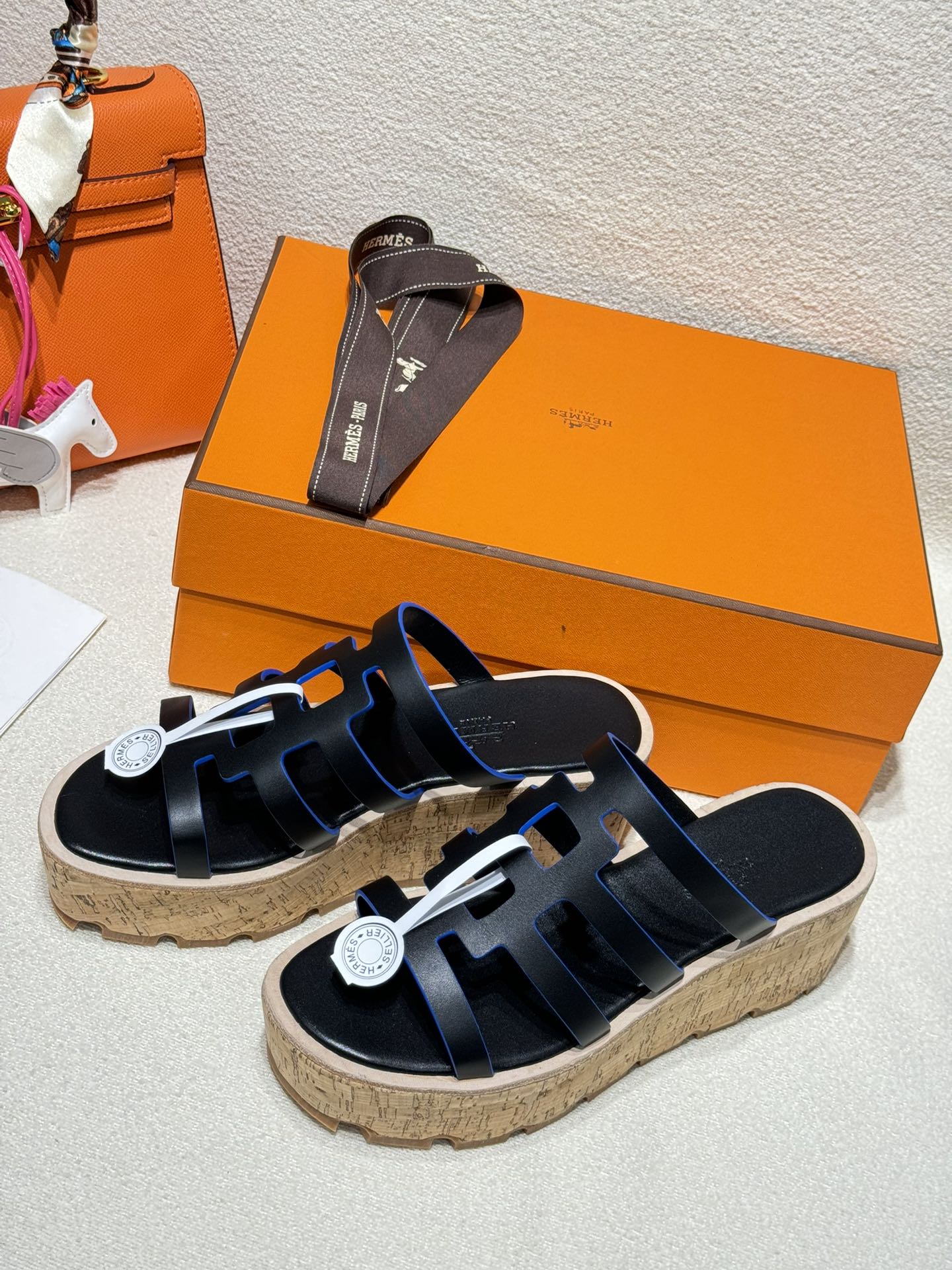 HERMES ISABELLA SANDAL BLACK CALFSKIN