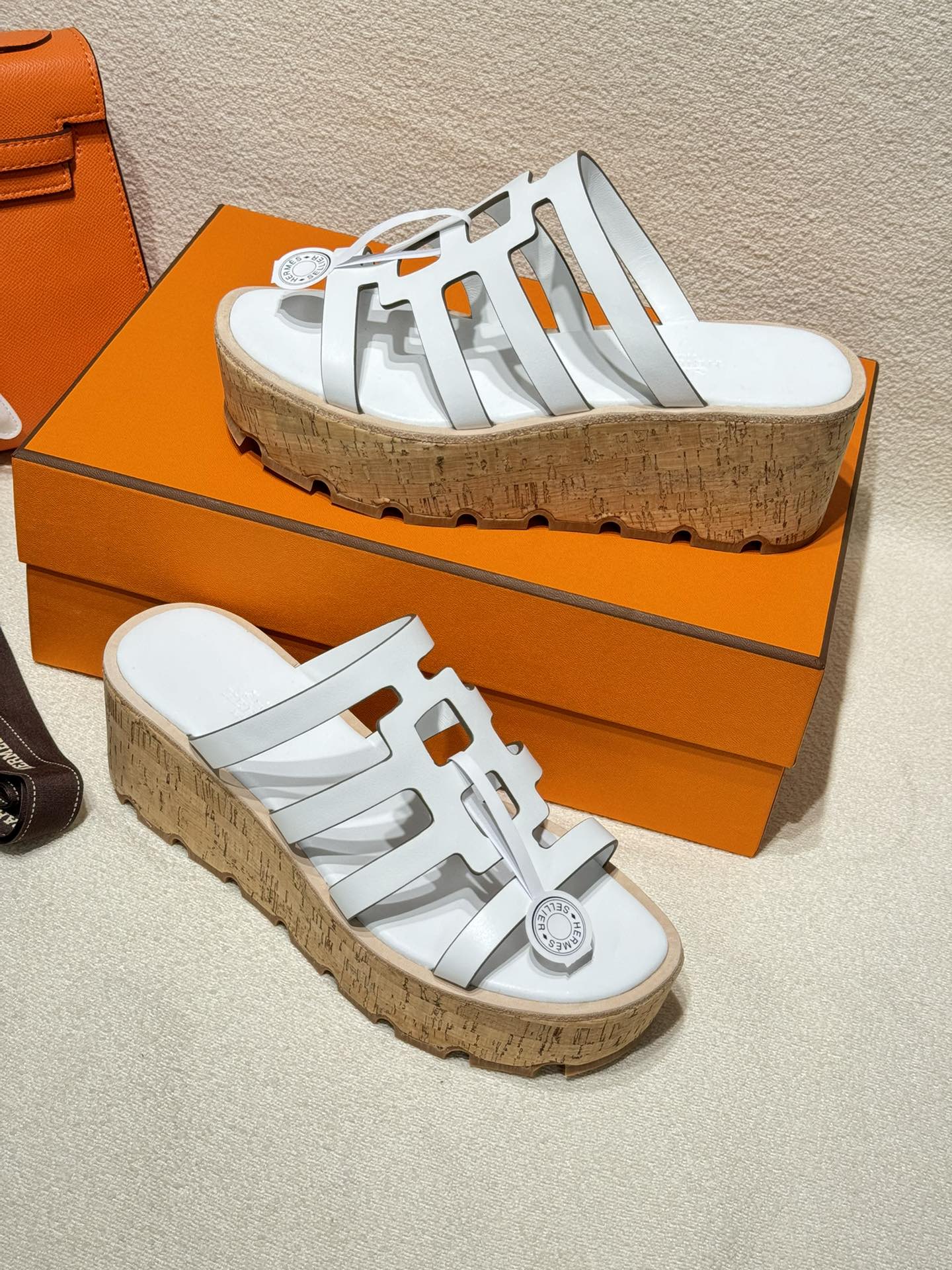 HERMES ISABELLA SANDAL WHITE CALFSKIN
