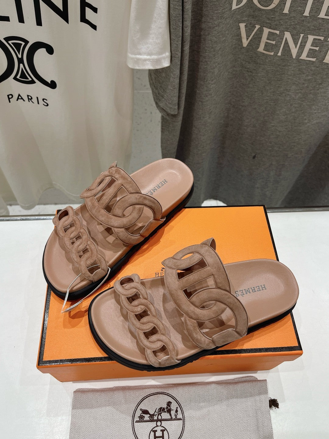 HERMES EXTRA SANDAL PASTEL PINK NUDE CALFSKIN