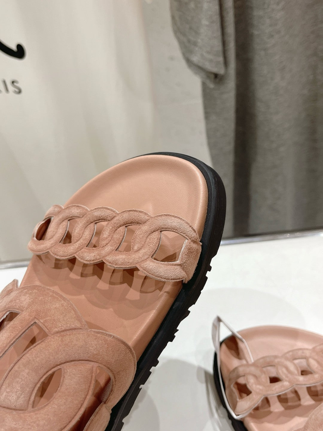 HERMES EXTRA SANDAL PASTEL PINK NUDE CALFSKIN