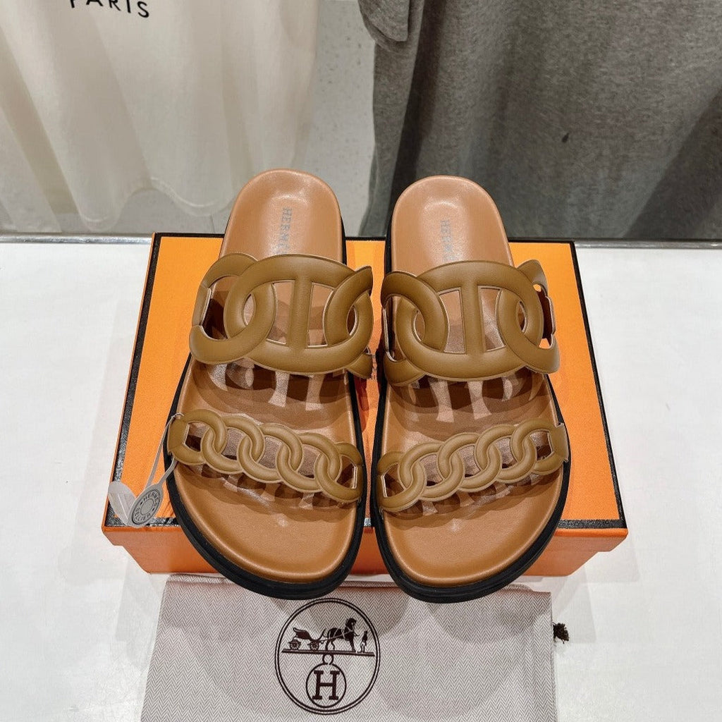 HERMES EXTRA SANDAL CARAMEL CALFSKIN