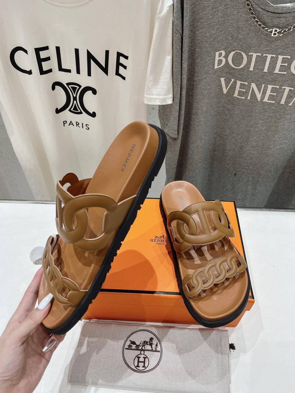 HERMES EXTRA SANDAL CARAMEL CALFSKIN