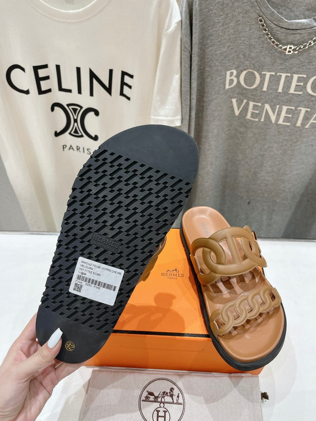 HERMES EXTRA SANDAL CARAMEL CALFSKIN