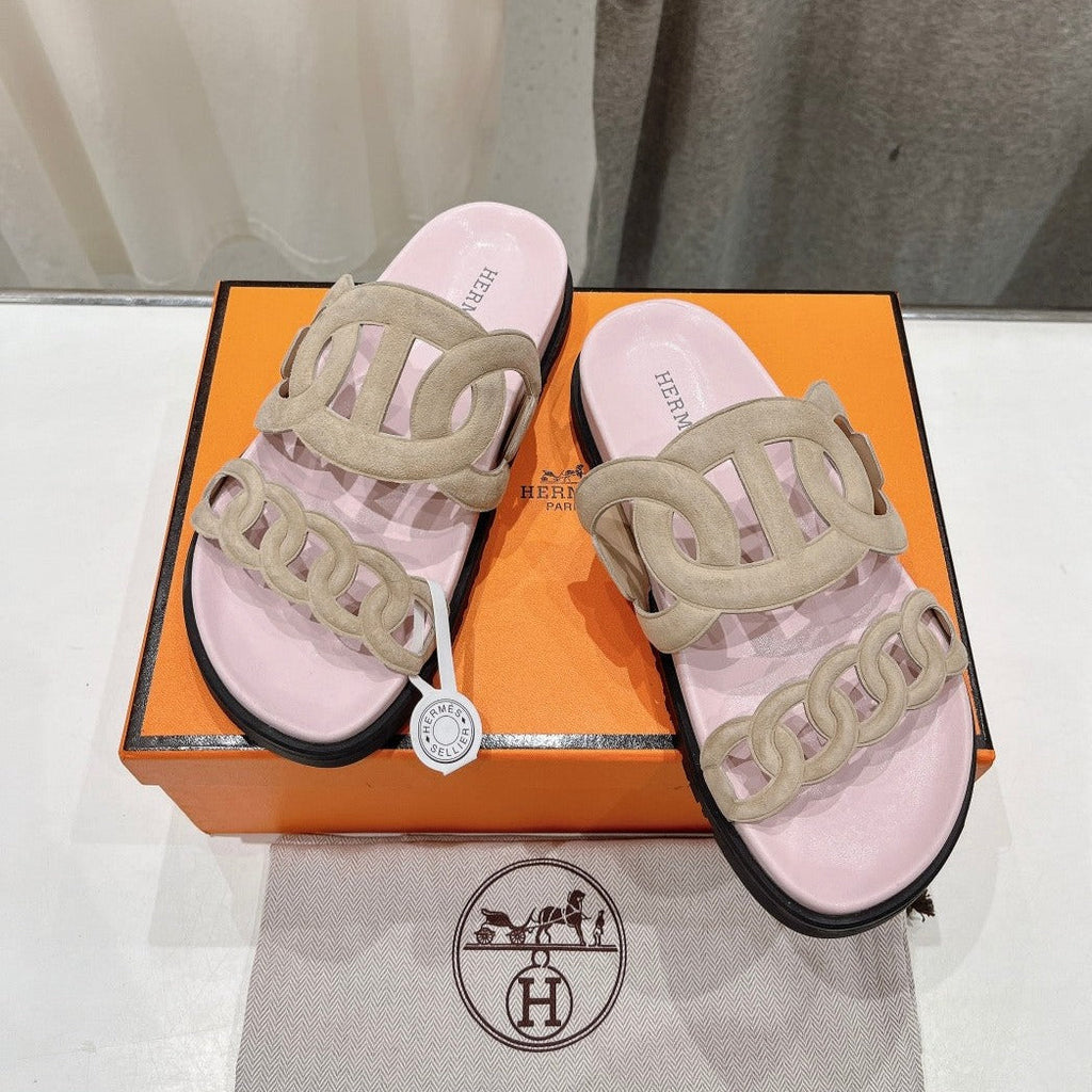 HERMES EXTRA SANDAL PASTEL PINK CALFSKIN