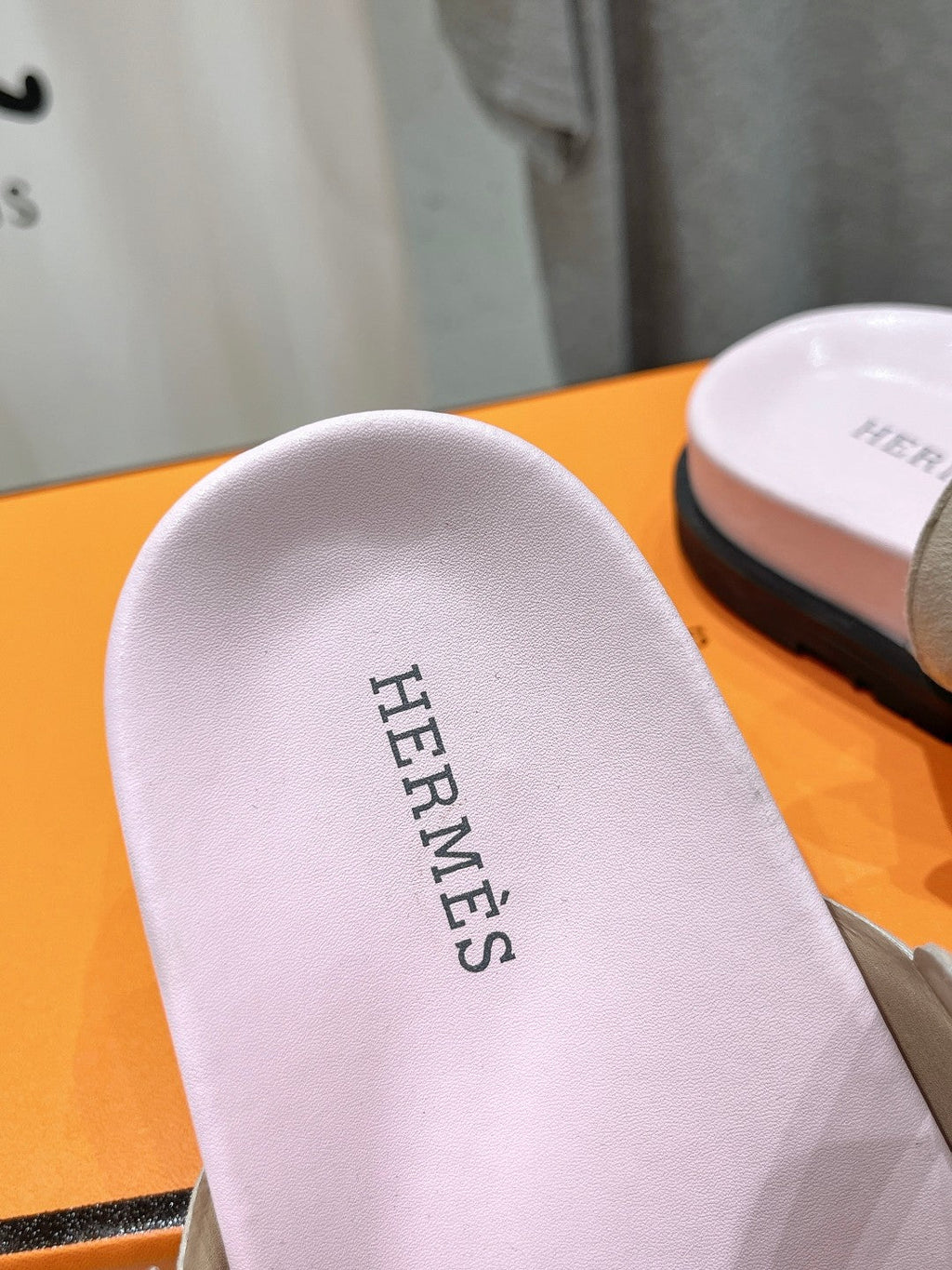 HERMES EXTRA SANDAL PASTEL PINK CALFSKIN