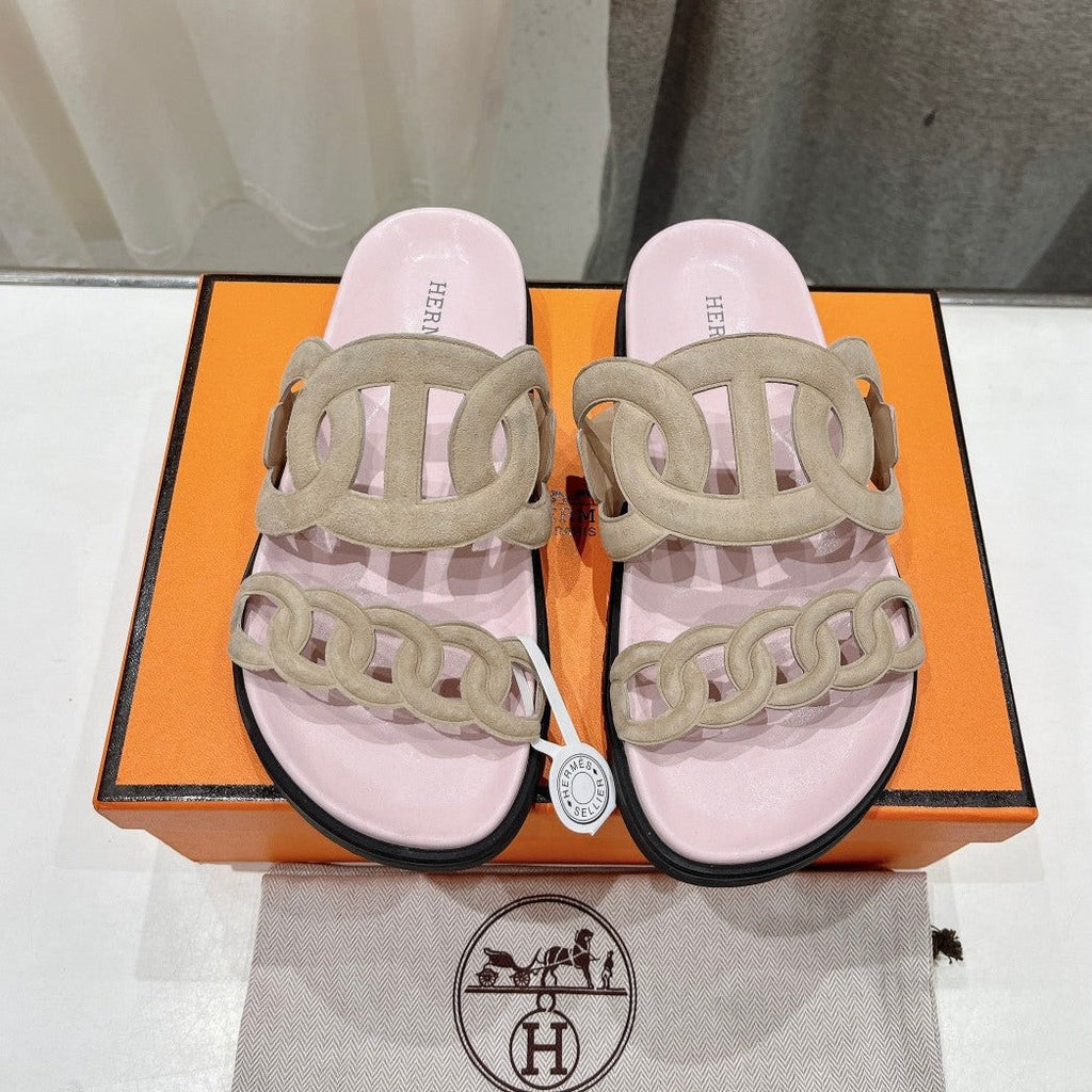 HERMES EXTRA SANDAL PASTEL PINK CALFSKIN