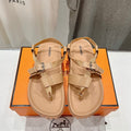 HERMES SANDAL BRAIDED 30 CHAMPAGNE CALFSKIN