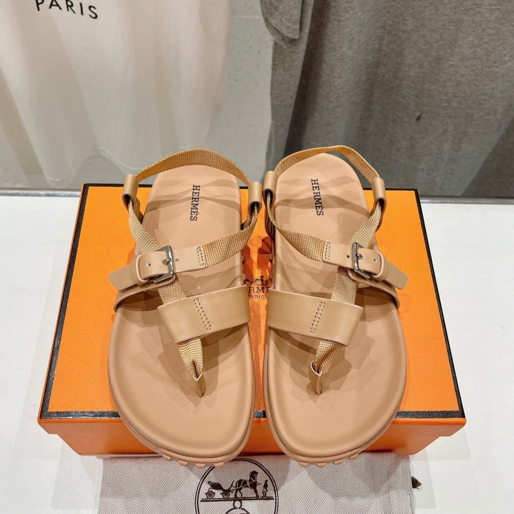 HERMES SANDAL BRAIDED 30 CHAMPAGNE CALFSKIN