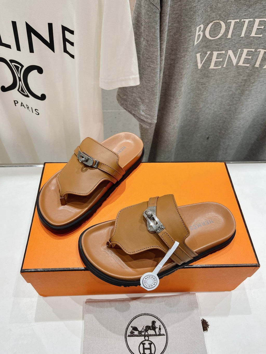 HERMES EMPIRE SANDAL CARAMEL CALFSKIN