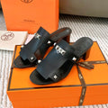 HERMES INVINCIBLE 50 SANDAL IN BLACK CALFSKIN