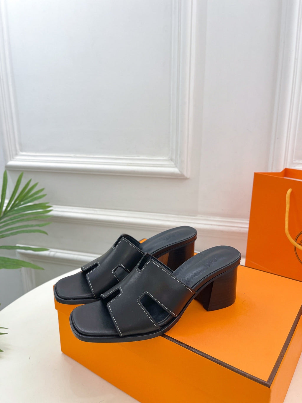 HERMES HELIA 60 SANDAL BLACK
