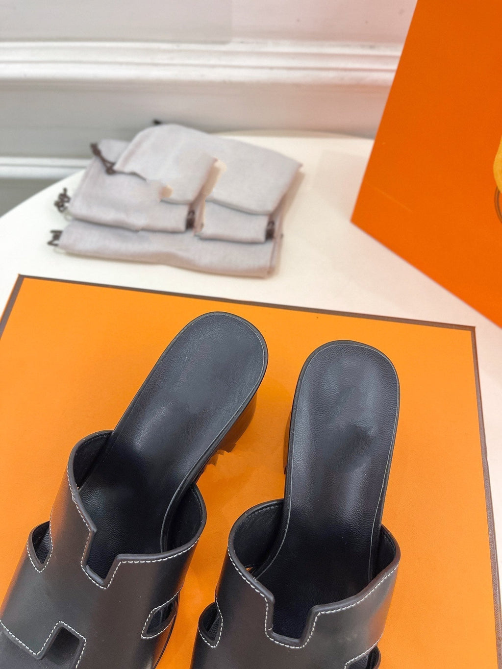 HERMES HELIA 60 SANDAL BLACK