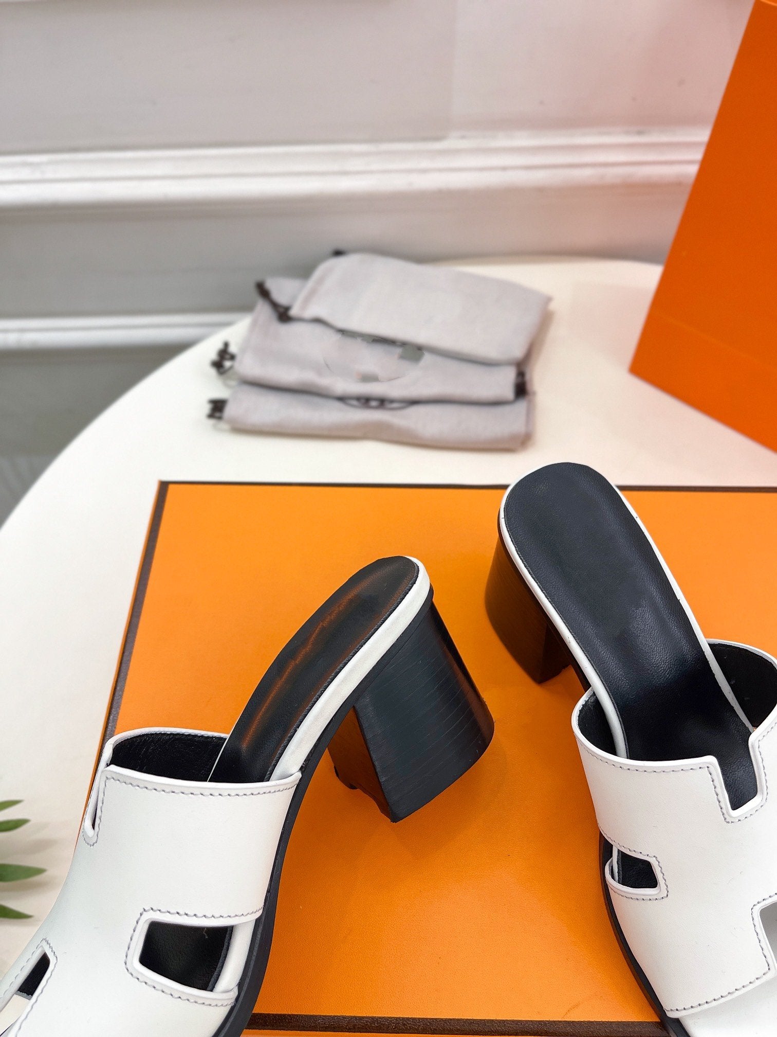 HERMES HELIA 60 SANDAL WHITE