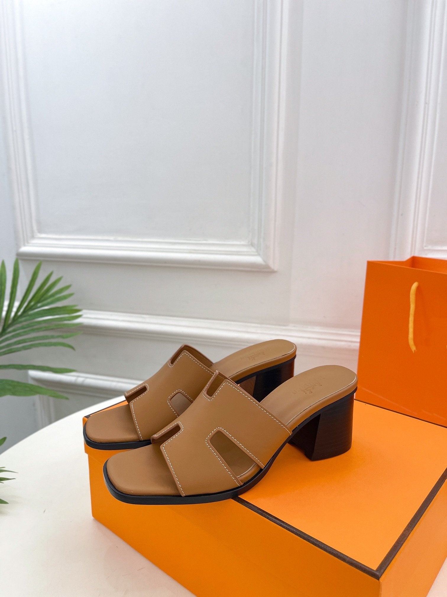 HERMES HELIA 60 SANDAL BROWN