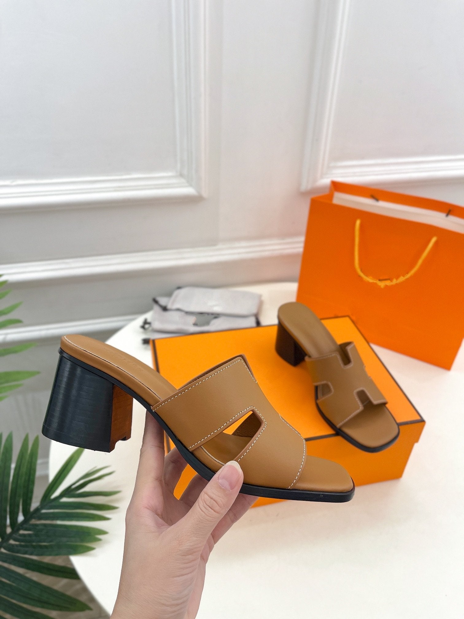 HERMES HELIA 60 SANDAL BROWN