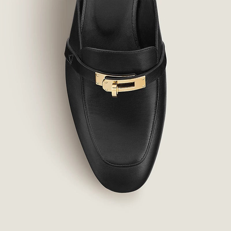 HERMES 0z Mule Noir Gold