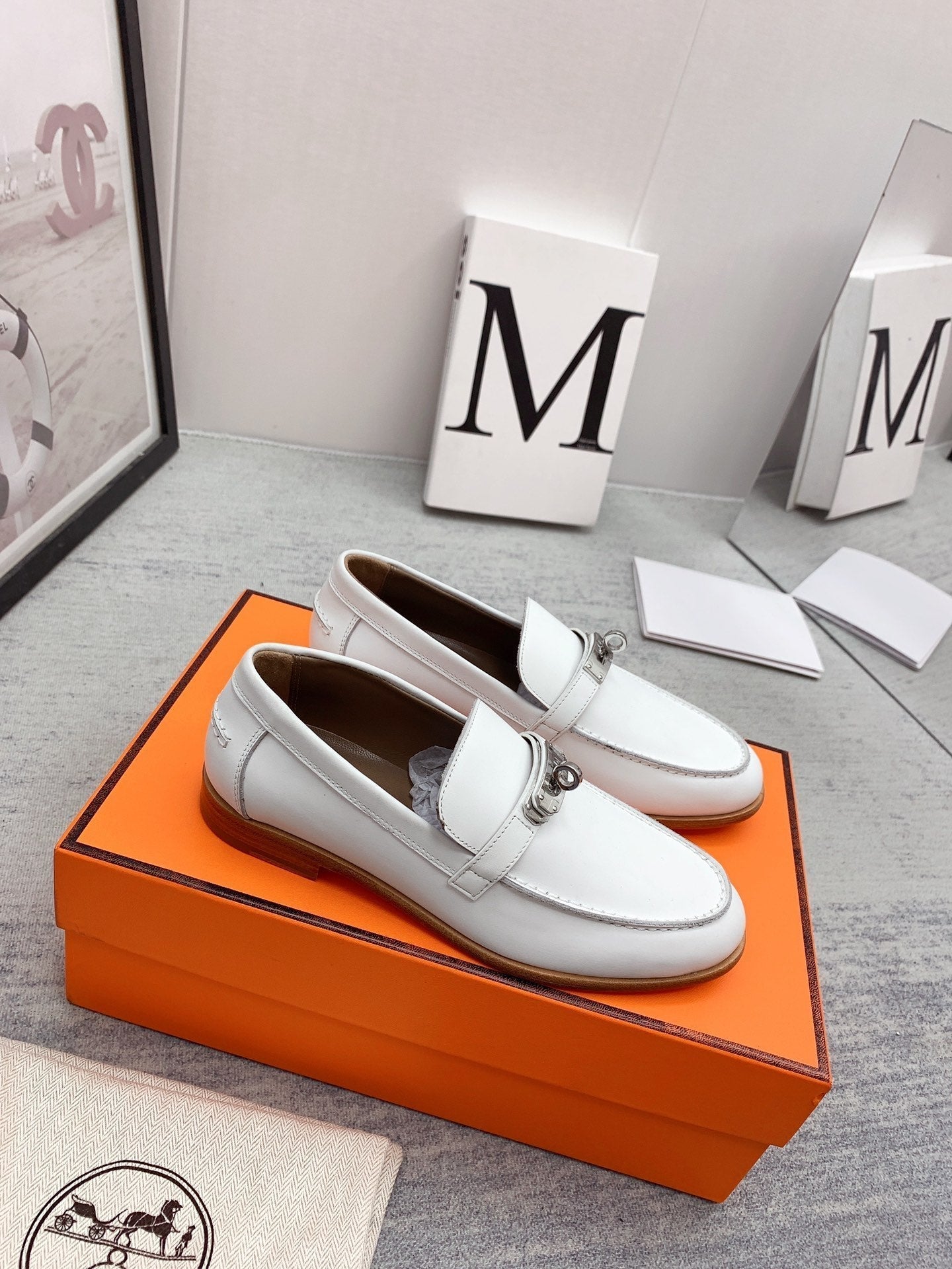 HERMES Destin Loafer White